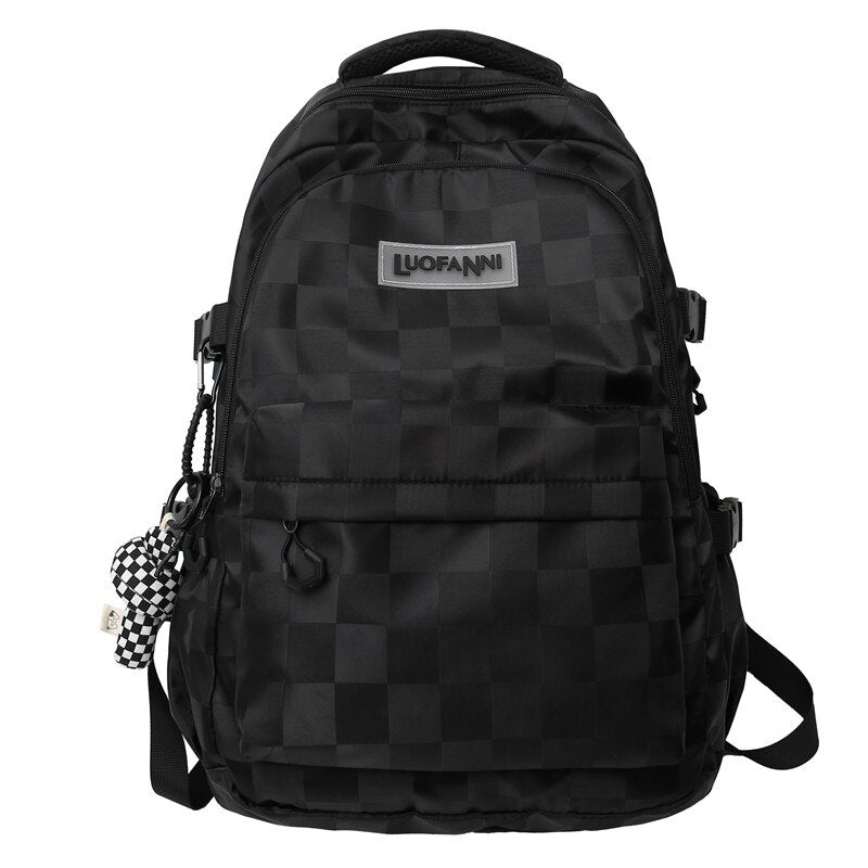 swvws Girls Boy Plaid Laptop College Backpack Men Lady High Capacity Travel Nylon Leisure Bag Women School Fashion Female Male BookBag