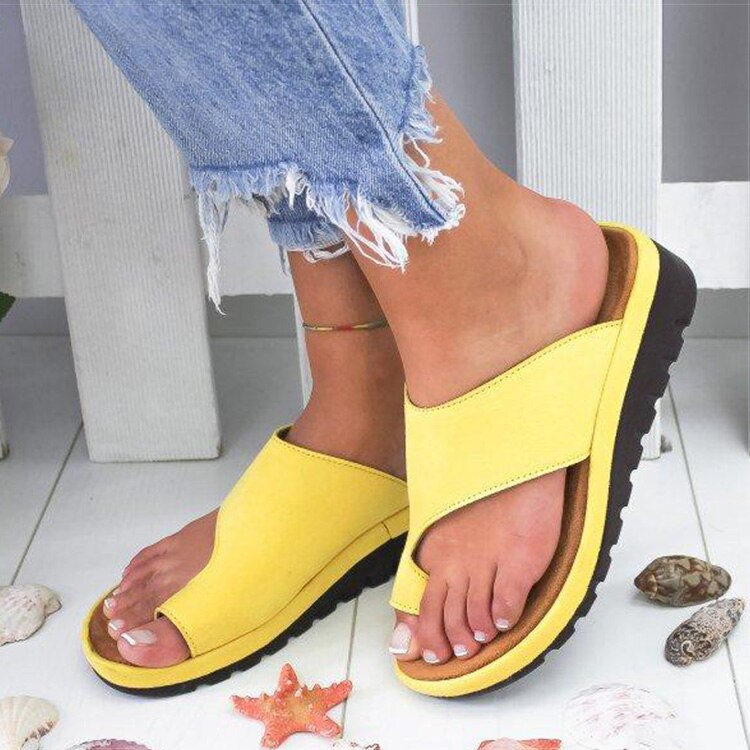 swvws Women Sandals Casual Flip-flops Summer Shoes Woman Wedges Sandals Platform Heels Sandalias Mujer Big Toe Foot Correction Shoes