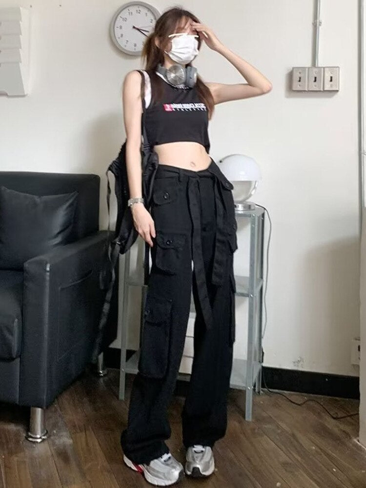 swvws trousers summer popular light-colored women's new temperament trend wide-leg pants Japanese fashion zipper jeans