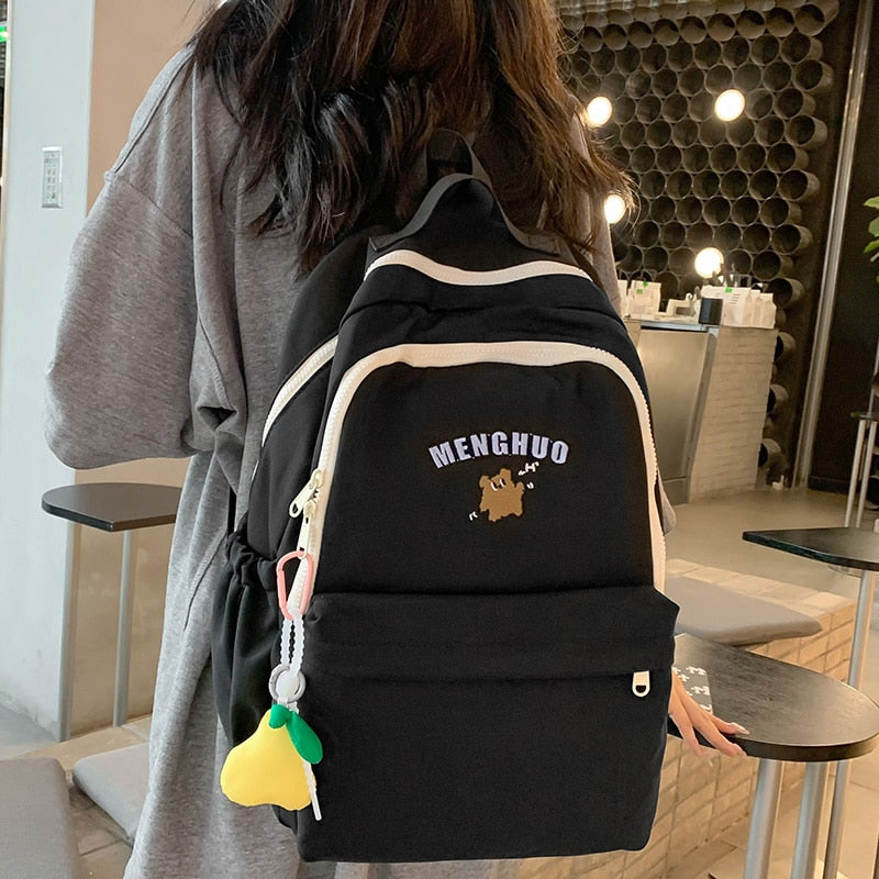 swvws Trendy Lady Student Bag Cool Female Laptop Leisure College Backpack New Girl Travel Book Backpack Fashion Women Nylon School Bag