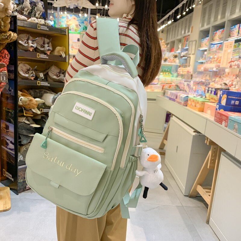 BACK TO COLLEGE  Cute Girl Fashion Bookbag for Teen Waterproof Backpack High School Kawaii College Laptop Rucksack Women Travel Mochila