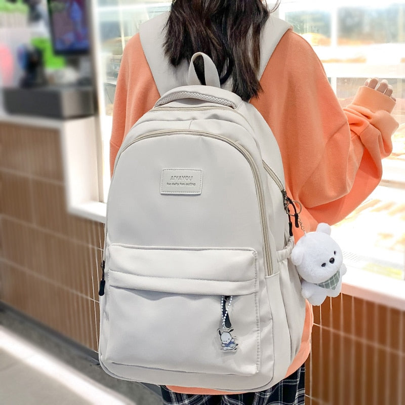 swvws Girl High Capacity Travel Book Trendy Bag Lady Waterproof Kawaii College Backpack Women School Fashion Laptop Student Female Bag