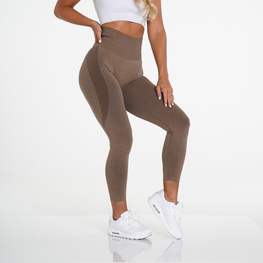 swvws  Seamless Knitted Fitness Gym Pants Women's High Waist Yoga Pants Hips Tight Peach Buttocks High Waist Nude Leggings