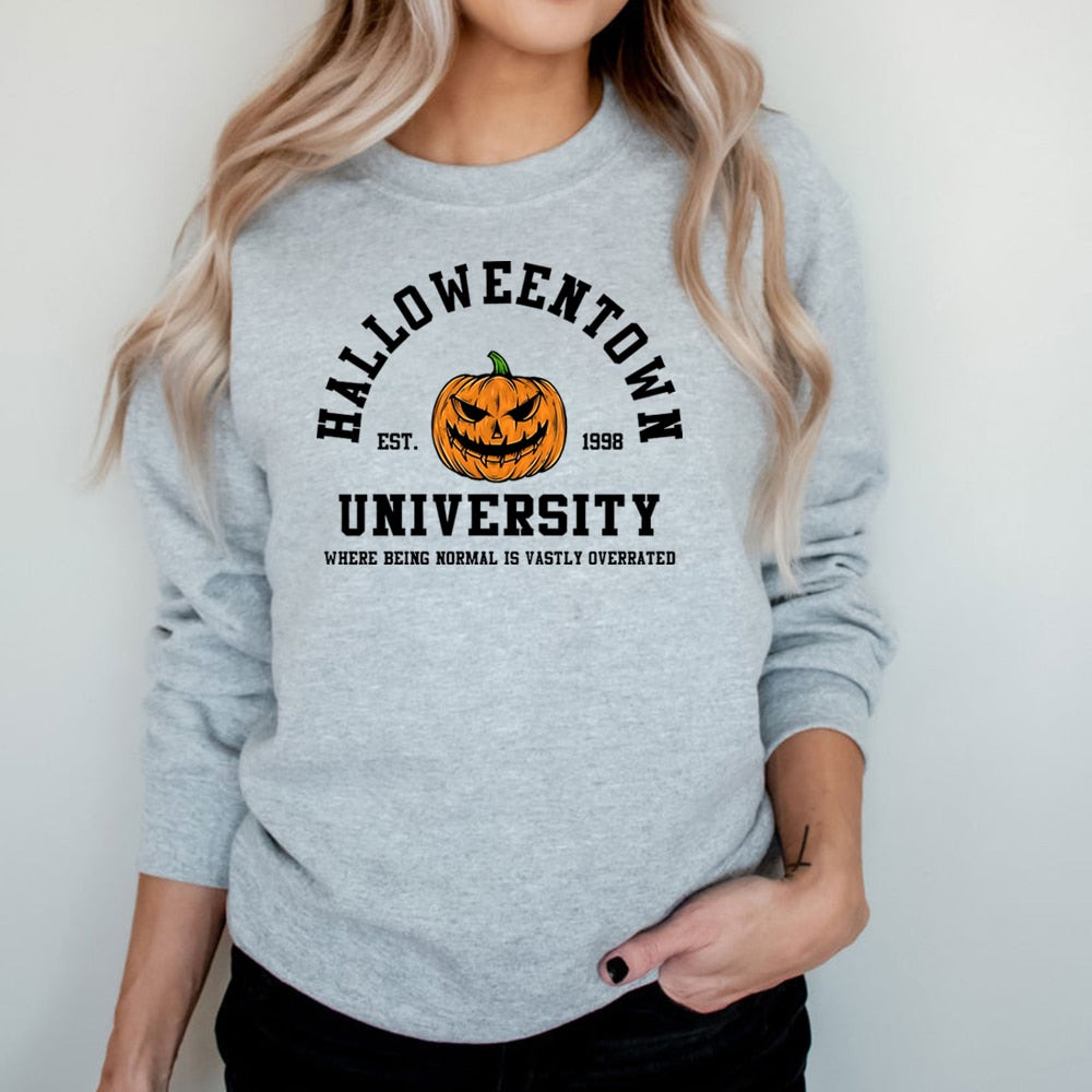 swvws Halloween Costume Vintage Halloweentown Sweatshirt Halloweentown Est 1998 Pullover Funny Halloween Town Fall Hoodies Pumpkin Halloween Sweatshirts