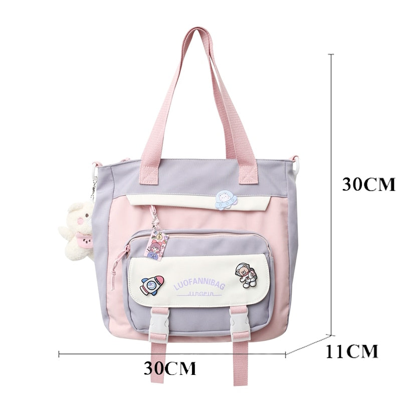 BACK TO SCHOOL  Fashion Women Backpack Cute Nylon Waterproof Set Bag Rucksack Teens Kawaii Bookbag for Girls Schoolbag Travel Mochila