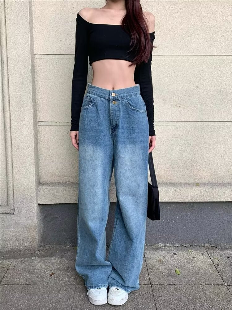 swvws Autumn New Products Jeans Women Clothes For Teenagers Y2k Aesthetic Clothing Vintage Harajuku Women's Slacks Fashion Baggy Pants