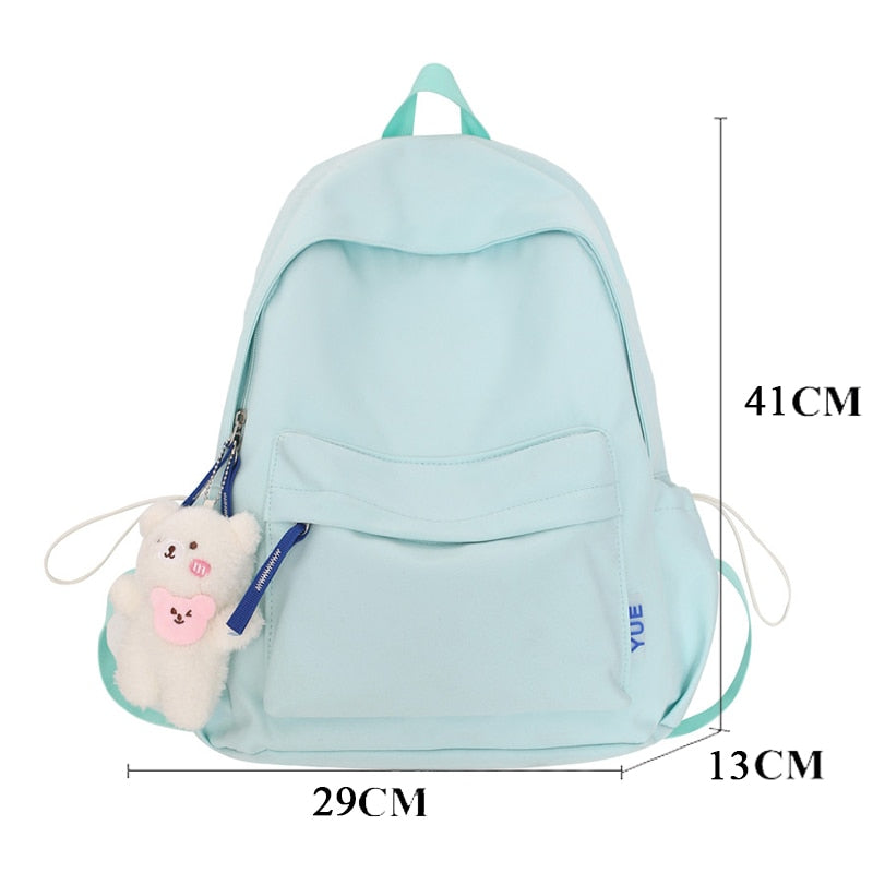 swvws  Women Mochila Fashion Cute Girls Bookbag for Schoolbag Summer Teens Student Backpack Laptop Rucksack Solid Travel Bag