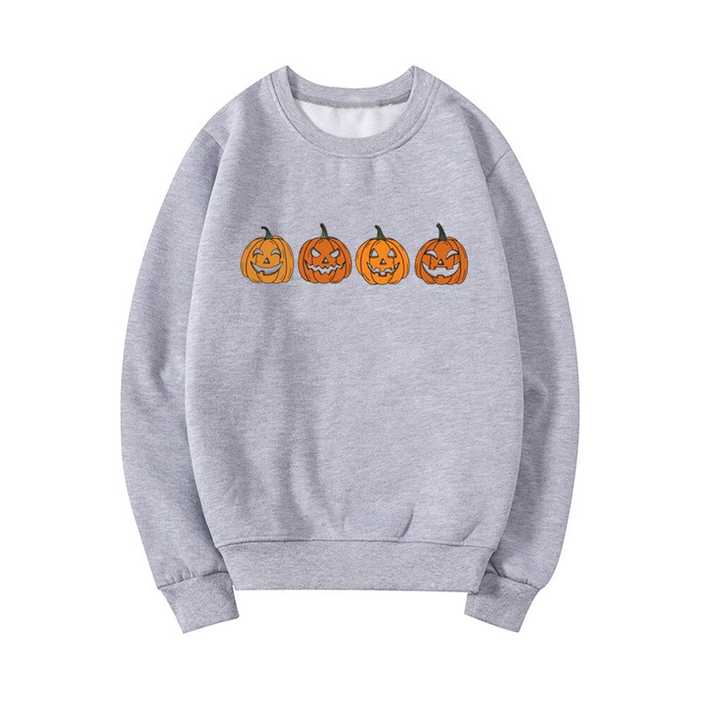 swvws Halloween Costume Pumpkin Sweatshirt Jack-O-Lantern Hoodie Halloween Crewneck Sweatshirt Fall Hoodies Unisex Sweatshirt Hoodie Spooky Season Tops