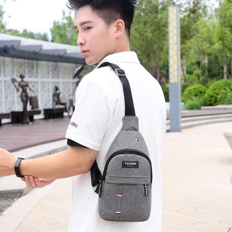 swvws  New Men Chest Bag New Nylon Multi Functional Crossbody Bag Fashion Korean Versatile Men One Shoulder Chest Bag