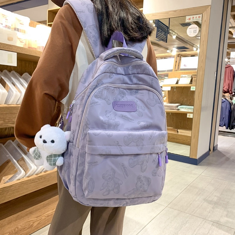 swvws Fashion Big Student Laptop College Backpack Girls School Bag High Capacity Women Backpack Female Cute Leisure Travel Mochila