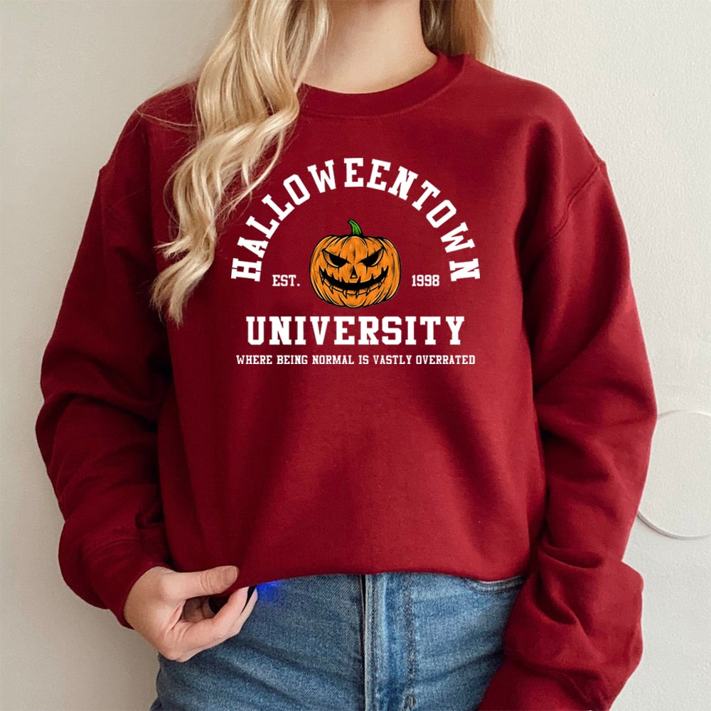 swvws Halloween Costume Vintage Halloweentown Sweatshirt Halloweentown Est 1998 Pullover Funny Halloween Town Fall Hoodies Pumpkin Halloween Sweatshirts