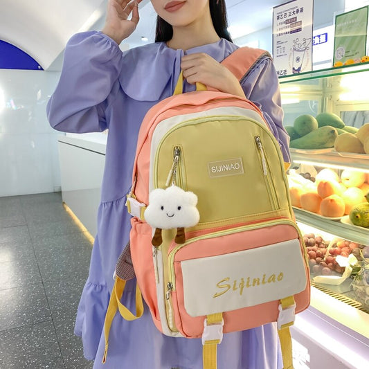 Back to school  Girls High-capacity Schoolbag High School Fashion Waterproof Backpack Women Cute Travel Mochila Nylon Laptop Rucksack