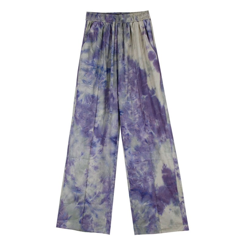 swvws Fashion Tie-Dye Casual Pants  New Summer Women's Loose Wide-Leg Pants Trousers High-Waist Straight-Leg Pants  Joggers Women