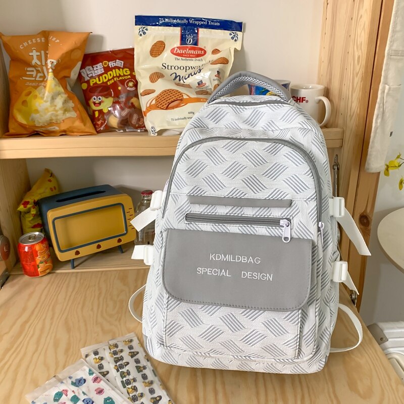 BACK TO COLLEGE  Women Rucksack Fashion Teen Cute Schoolbag for Girl High School Mochila Waterproof Nylon Bookbag Kawaii Backpack Lady