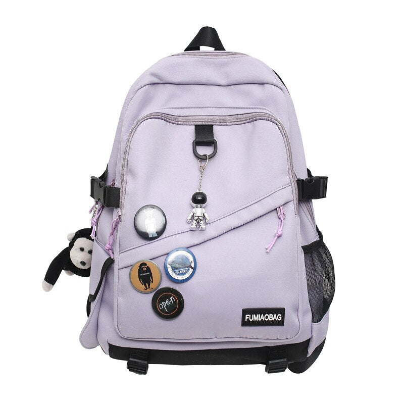 swvws Cool Trendy Ladies Male Badge Bag Men Women Travel Net School Backpack Girl Boy Mesh Student Backpack Female College Bag Fashion