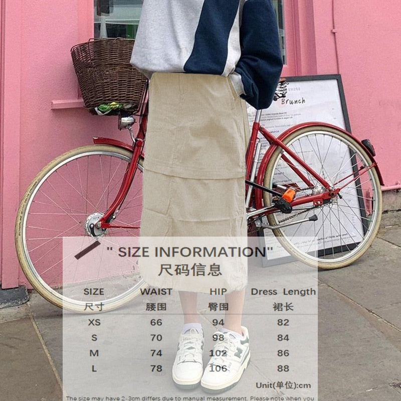 swvws Y2K Grey Cargo Skirts Pockets Low Waisted Grunge Fashion Streetwear Straight Skirts Aesthetic Korean Outfits Chic New