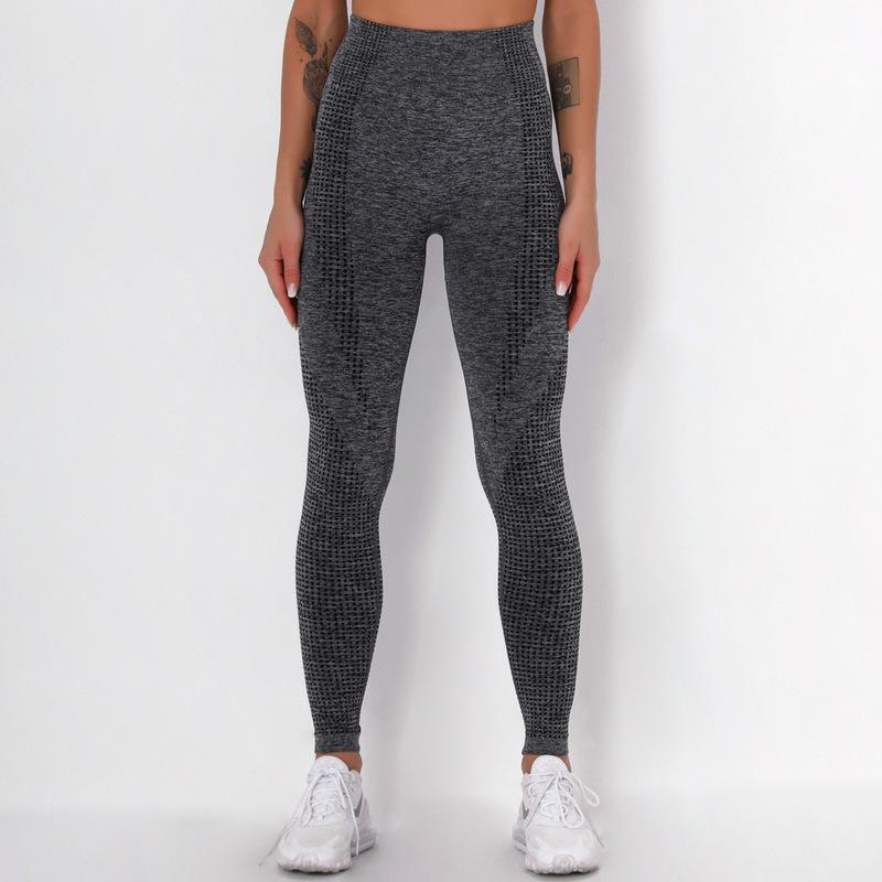 swvws  Seamless Knitted Fitness Gym Pants Women's High Waist Yoga Pants Hips Tight Peach Buttocks High Waist Nude Leggings