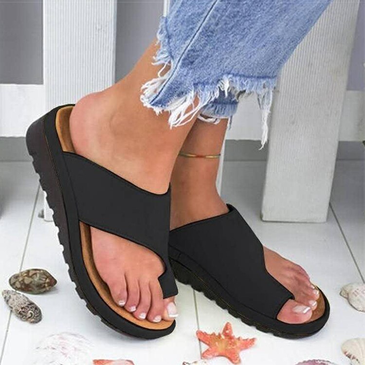 swvws Women Sandals Casual Flip-flops Summer Shoes Woman Wedges Sandals Platform Heels Sandalias Mujer Big Toe Foot Correction Shoes