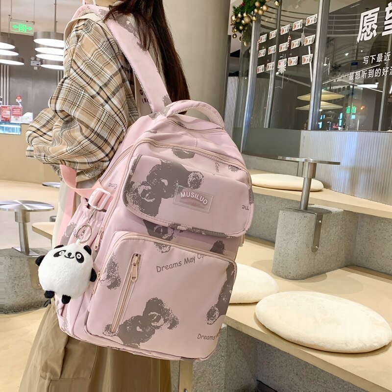 Fashion Kawaii Travel Bag Student Laptop College Backpack Girls School Bag Teenage Women Backpack Female Leisure Cute Mochila