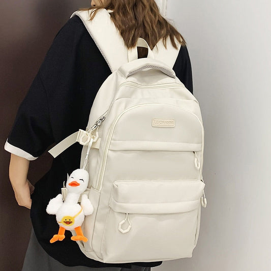 swvws High Capacity Girl Boy White Laptop College Backpack Lady Men Travel Leisure Packet Women School Bag Fashion Female Male BookBag