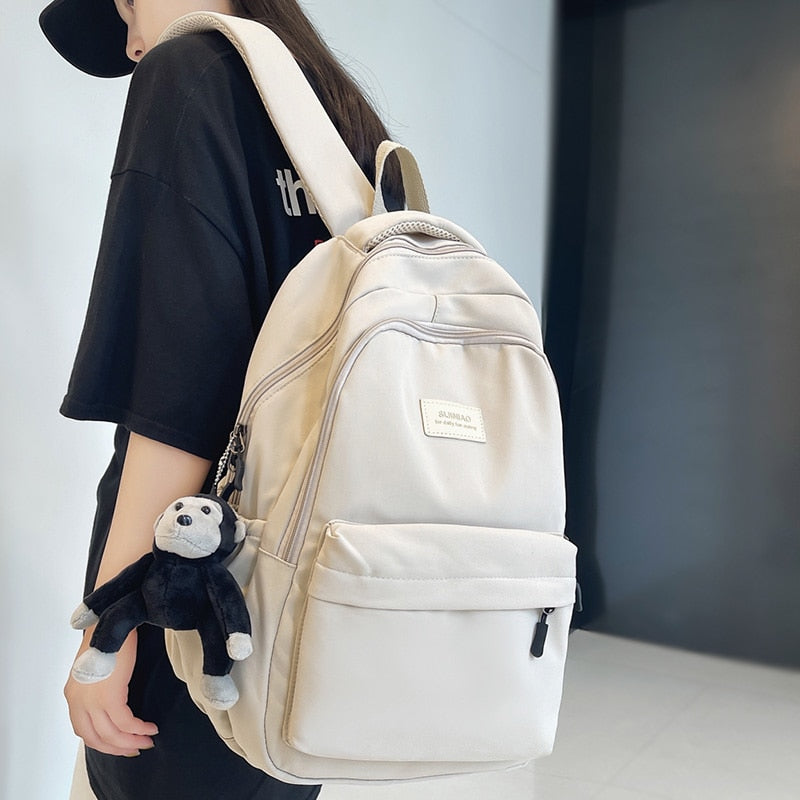 swvws Fashion Ladies Male Nylon College Backpack Cool Girl Travel Boy Leisure Book Backpack Female Laptop Student Men Women School Bag