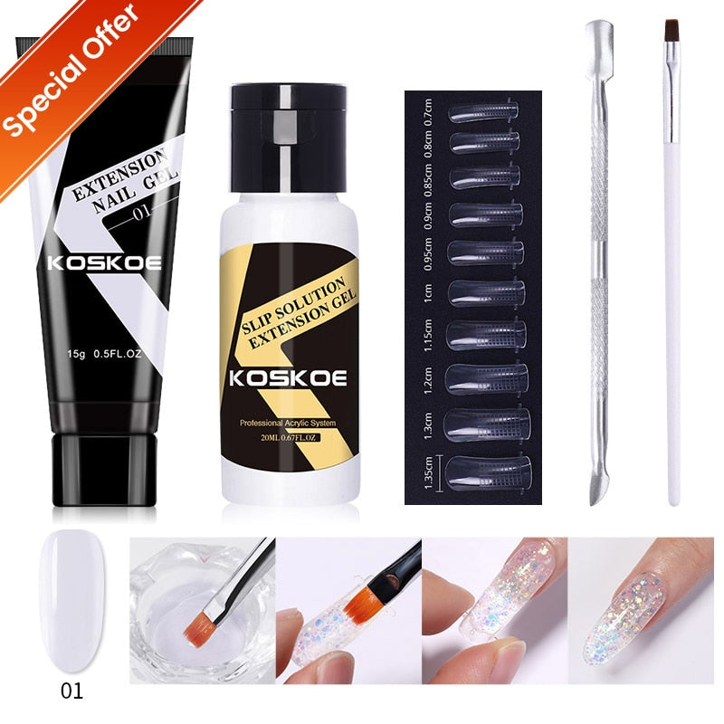 swvws  Acrylic Nail Gel Kit 15Ml Quick Building Set Nail Gel Polish For Nail Extensions Acrylic Gel Polish Nail Art