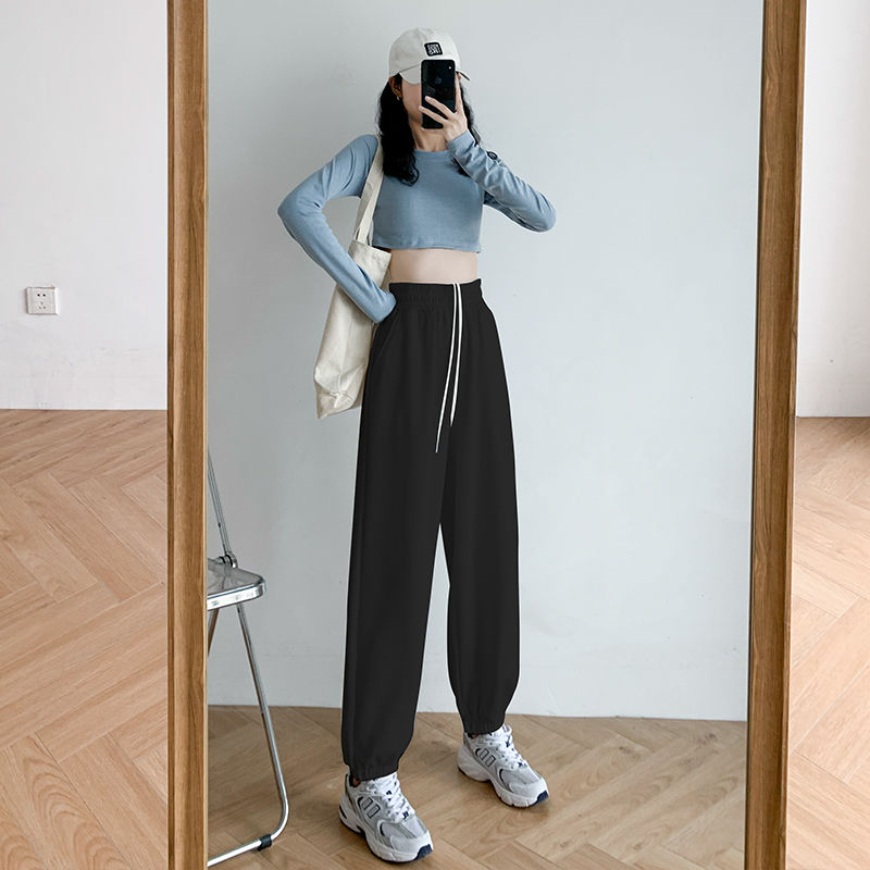 swvws White Jogging Sweatpants Women Baggy Korean Style Joggers Sports Pants Harajuku Oversize Black Sweat Wide Trousers Female