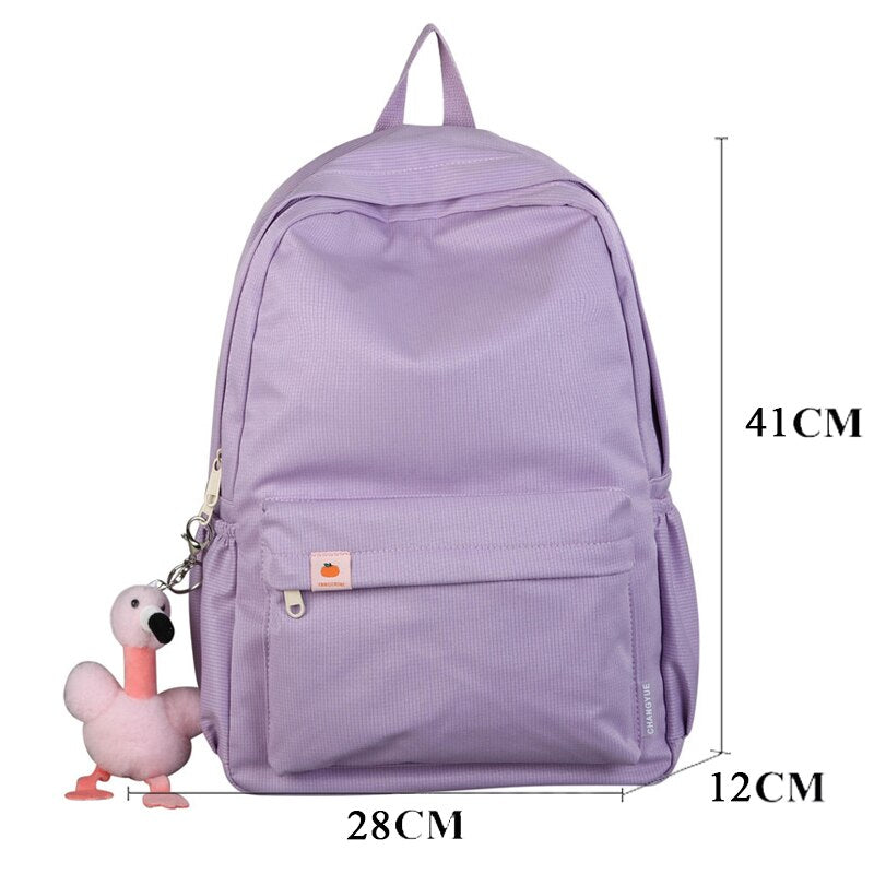 Back to school  Kawaii Teens Bookbag Bag for Girl Fashion Schoolbag Cute Canvas Backpack Women Travel Shoulder Mochila Laptop Rucksack