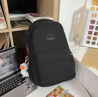 BACK TO SCHOOL   Womens Fashion Backpack Cute Nylon Lady Mochila School Bag for Teenager Girls Kawaii Waterproof Travel Rucksack Black