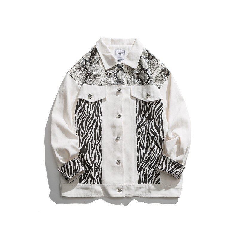 swvws Zebra Patchwork Jacket Women Hip Hop Streetwear Oversized Jackets Grunge Clothing Korean Harajuku Loose Outerwear Female Tops