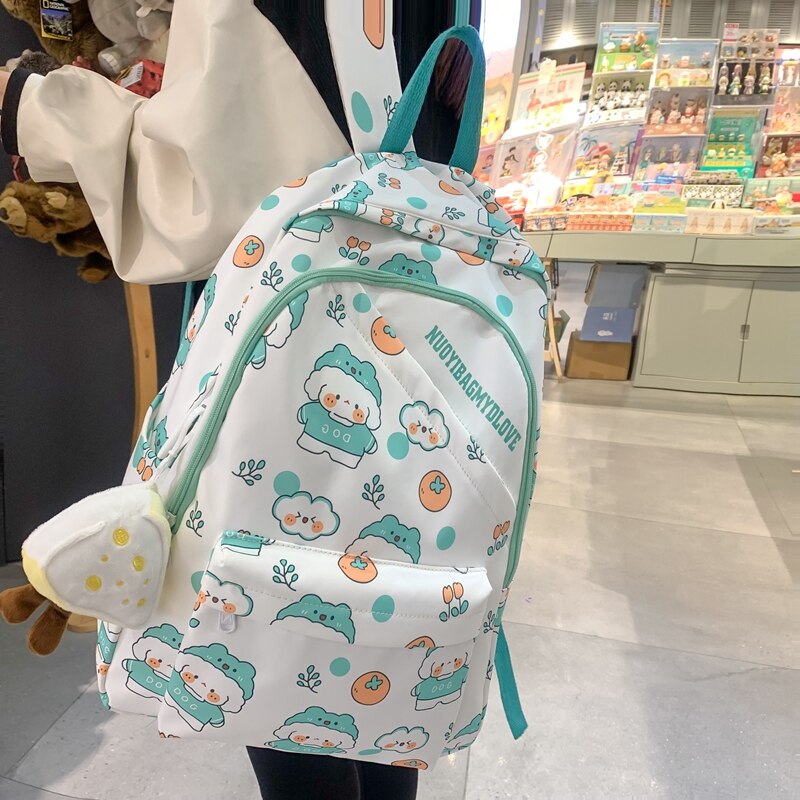 BACK TO SCHOOL   New Fashion Ladies Travel Backpack Kawaii Printing Mochila for College Laptop Bag High school Cute Bookbag Waterproof