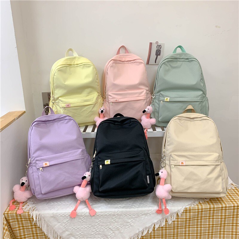 Back to school  Kawaii Teens Bookbag Bag for Girl Fashion Schoolbag Cute Canvas Backpack Women Travel Shoulder Mochila Laptop Rucksack