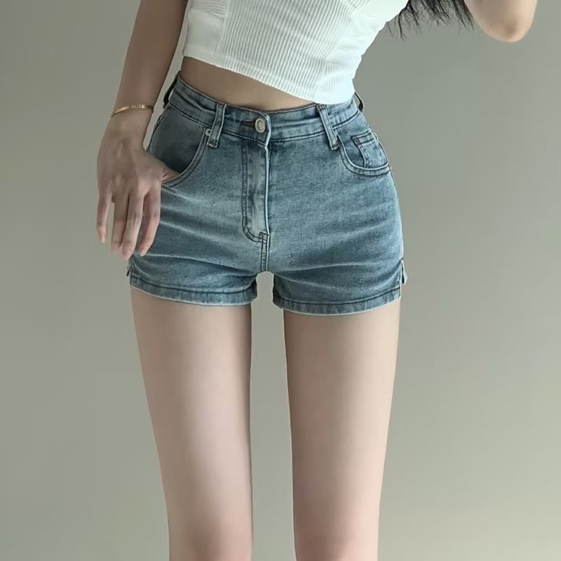 swvws Leisure, Lazy, Popular Temperament, Fashion Trend, New Summer Hong Kong Style Jeans, Shorts, And Handsome Women