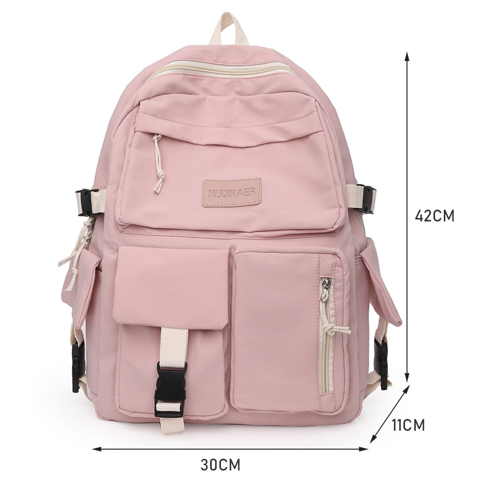 swvws  Girls Aesthetic Backpack Cute School Bags For Student Teens Girls Pockets Kawaii Women Laptop Backpack Harajuku Mochila