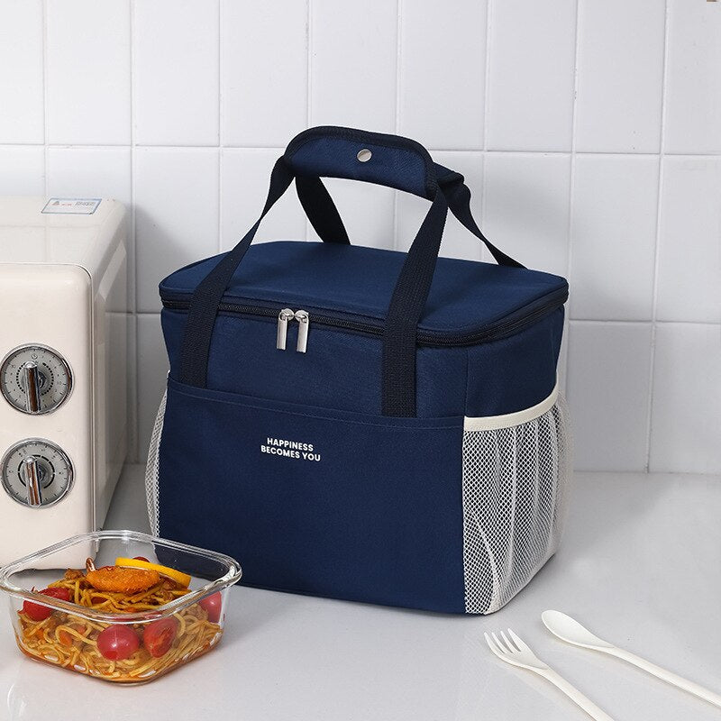 swvws Lunch Bags Portable Lunch Bag Big Camping Thermal Cooler Bag Waterproof Oxford Cloth Picnic Insulated Bag Office Cooler Lunchbox Bag