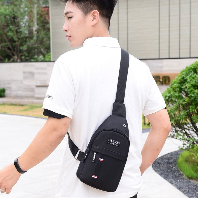 swvws  New Men Chest Bag New Nylon Multi Functional Crossbody Bag Fashion Korean Versatile Men One Shoulder Chest Bag