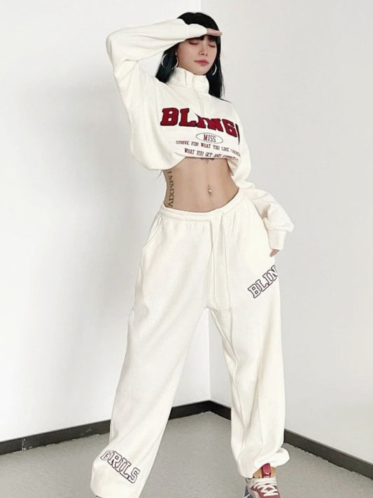 swvws Y2K White Joggers Sweatpants Women Oversize Korean Streetwear Letter Print Jogging Sports Pants Harajuku Trousers Female