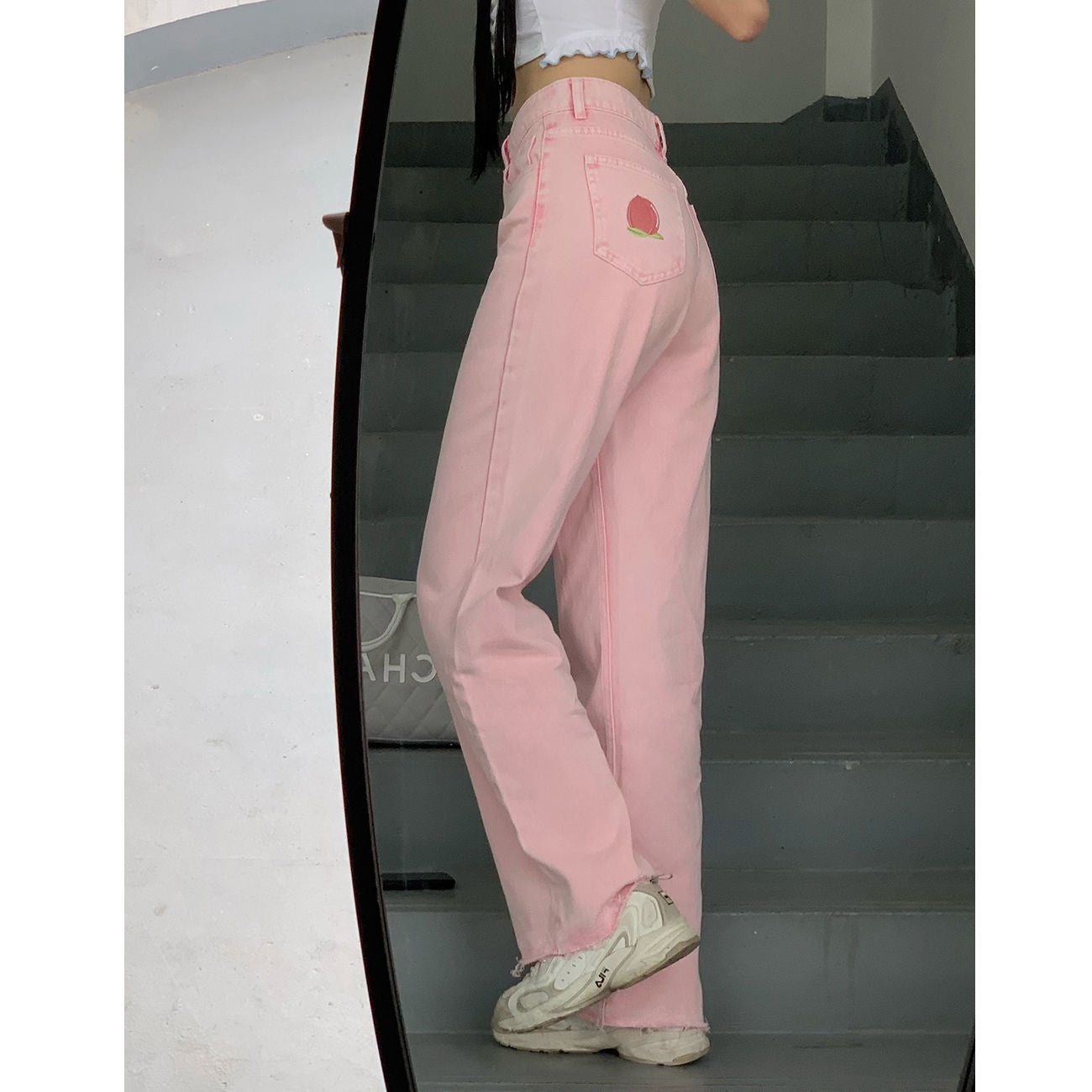 swvws Y2K Oversize Pink Women Jeans Korean Fashion Streetwear High Waist Baggy Wide Leg Denim Pants E Girl Asethetic Trousers