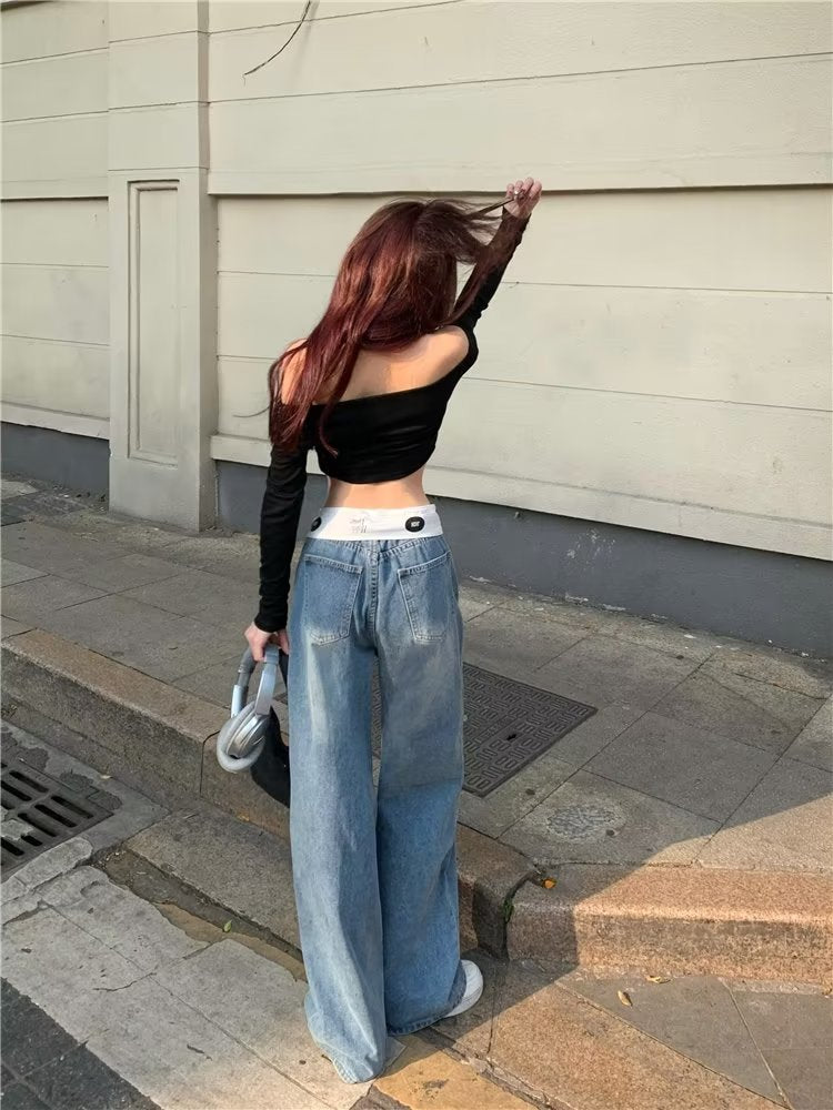 swvws Autumn New Products Jeans Women Clothes For Teenagers Y2k Aesthetic Clothing Vintage Harajuku Women's Slacks Fashion Baggy Pants