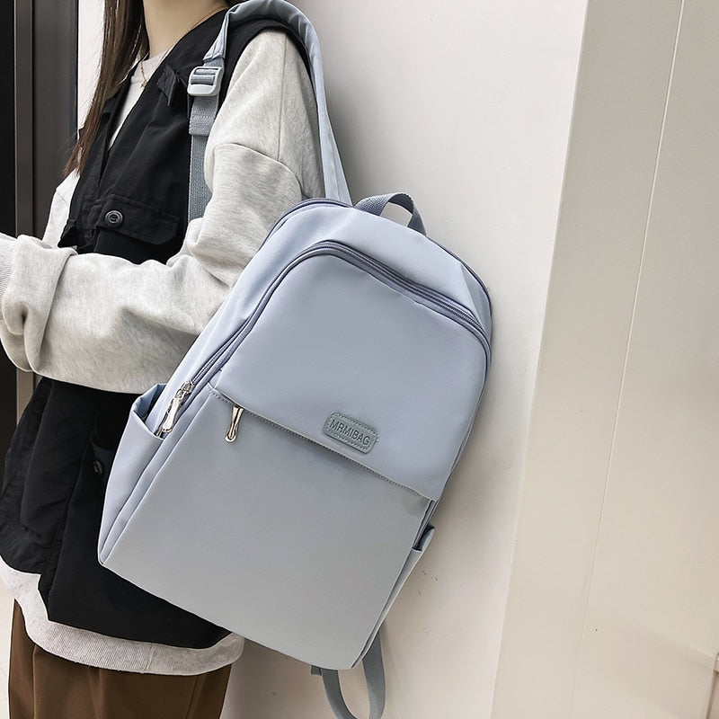 swvws Female Pack Nylon Women Laptop Backpack Fashion Bagpack Shoulder Back Bag Preppy Style Solid Color Backpacks for Girls Bookbag