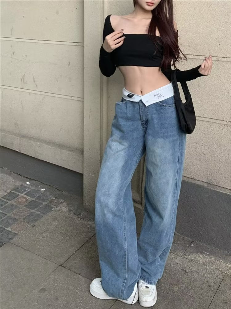 swvws Autumn New Products Jeans Women Clothes For Teenagers Y2k Aesthetic Clothing Vintage Harajuku Women's Slacks Fashion Baggy Pants