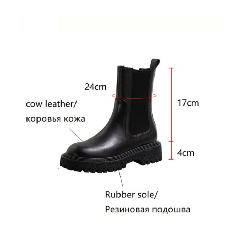 swvws Autumn Shoes     Fall/Winter Shoes Women Leather Ankle Boots Women Round Toe Chunky Heel Women Shoes Solid Chelsea Boots Casual Women Boots