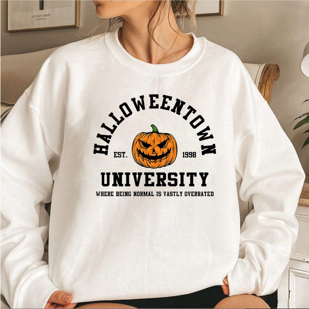 swvws Halloween Costume Vintage Halloweentown Sweatshirt Halloweentown Est 1998 Pullover Funny Halloween Town Fall Hoodies Pumpkin Halloween Sweatshirts