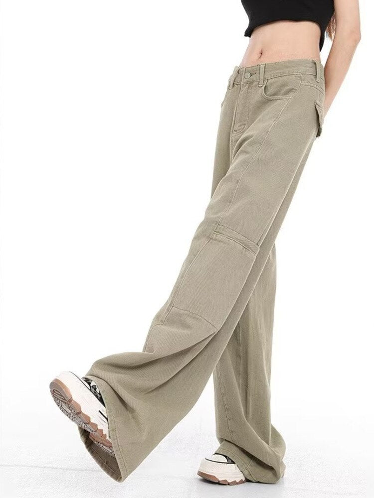 swvws Genuine Spring And Autumn Jeans Fashionable, Relaxed, Loose, Slim, Versatile Wide Leg Pants For Women's Jeans