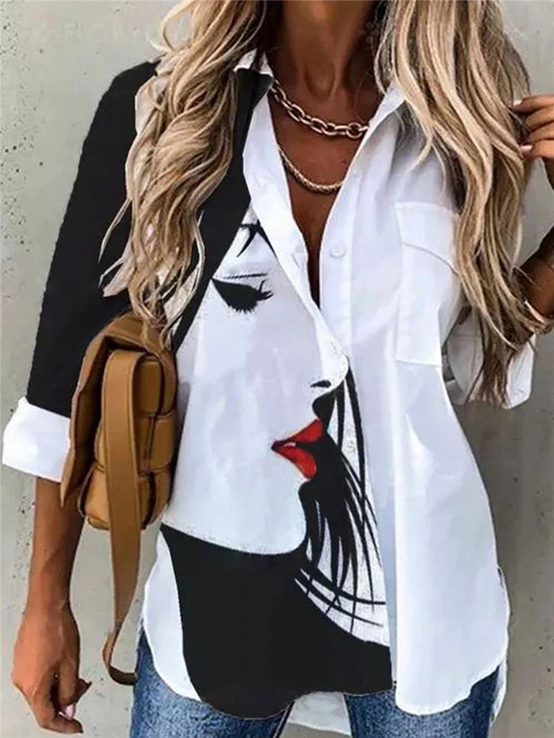 swvws New Women Shirts Summer Casual Loose Half Sleeve Button Floral Print Shirt Top Female Fashion Elegant Cardigan Blouses Plus Size