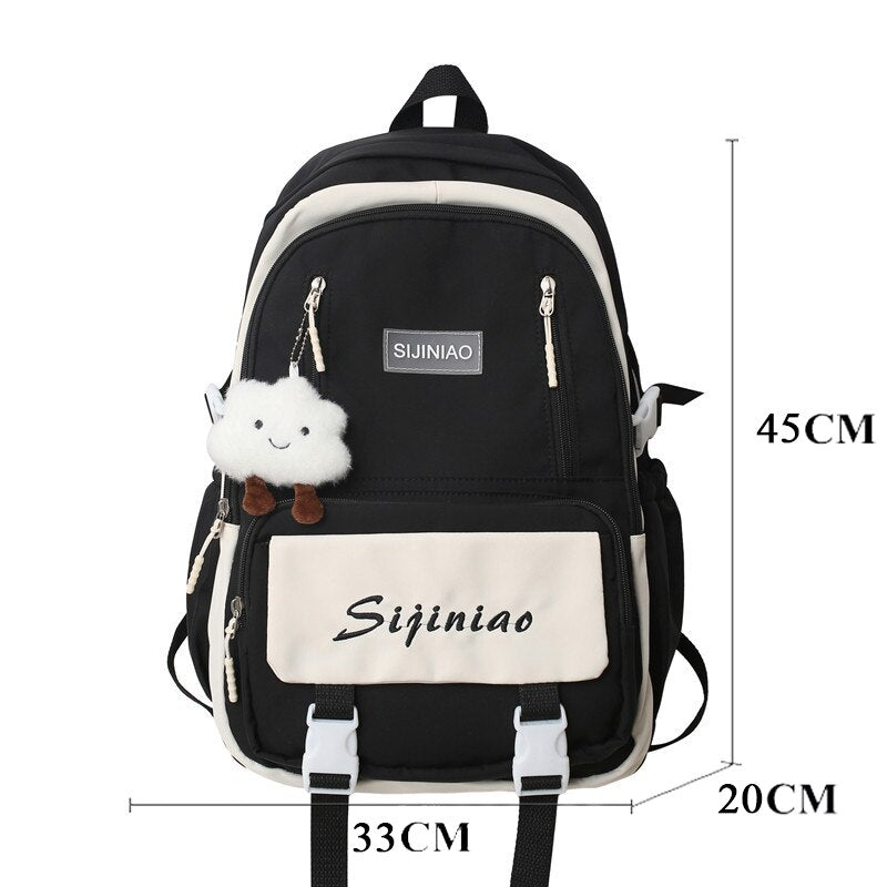 Back to school  Girls High-capacity Schoolbag High School Fashion Waterproof Backpack Women Cute Travel Mochila Nylon Laptop Rucksack