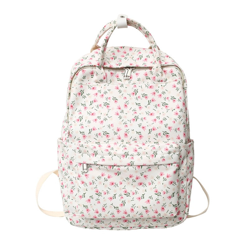 swvws Female Floral Laptop Student Bag Trendy Girl Print Cute Travel Book Backpack Fashion New Lady College Backpack Women School Bags