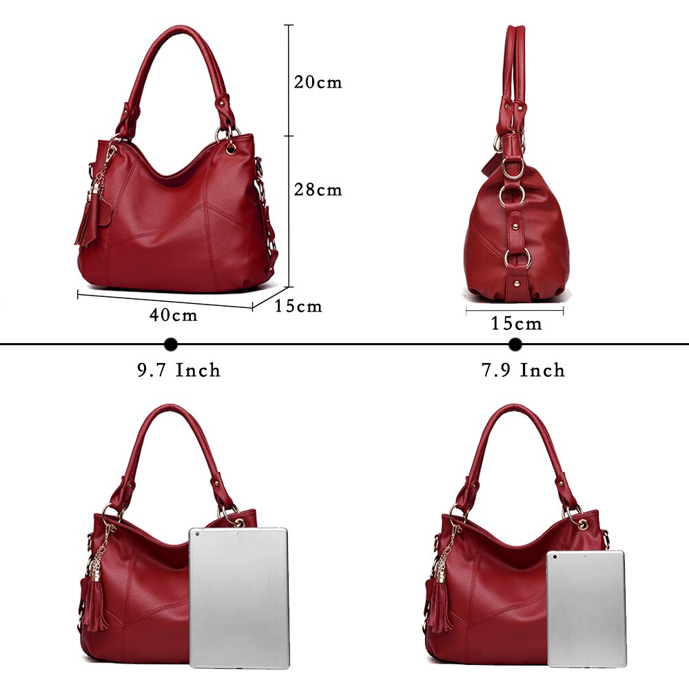 swvws  Women Leather Handbags Women Messenger Bags Female Crossbody Bags Ladies Designer Shoulder Bag Top-handle Bag Vintage Retro Tote