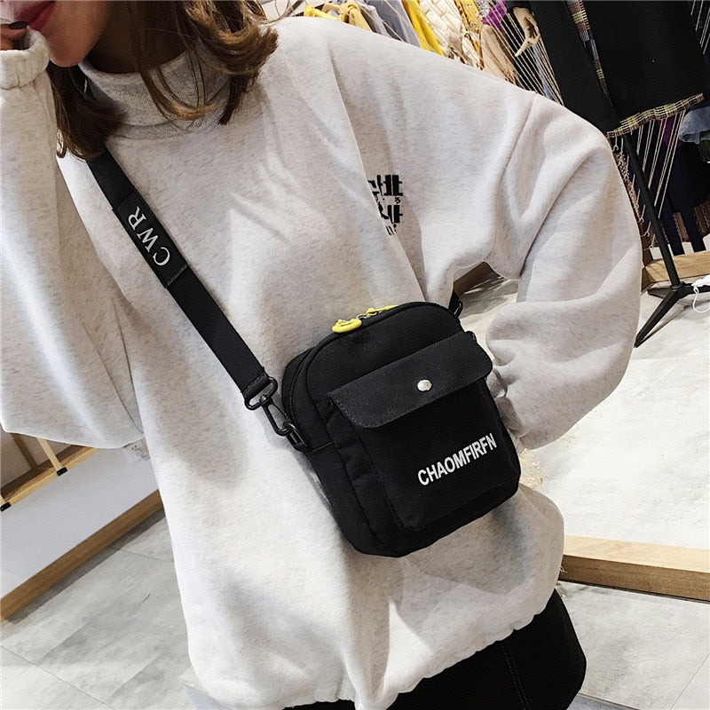 swvws  Small Canvas Bag Women's Crossbody Shoulder Bags for Women Messenger Coin Purse Cartoon Cell Phone Shoulder Bags Phone Handbags