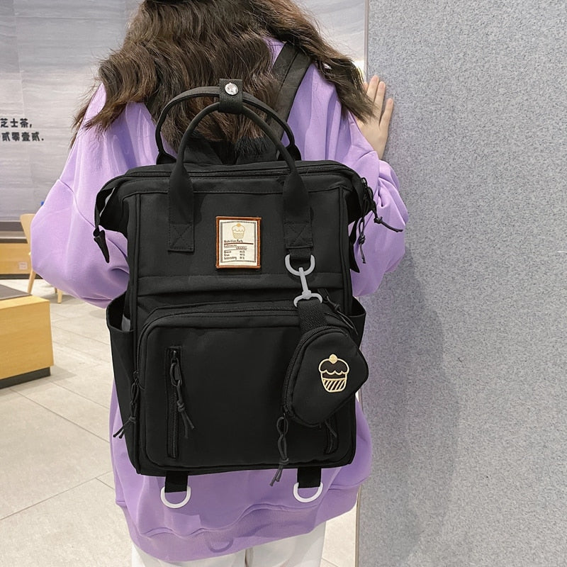 swvws Double Zipper Multifunction Women Backpack School Bags Teenage Girls Student Shoulder Bag Laptop Backpack Cute Mochila